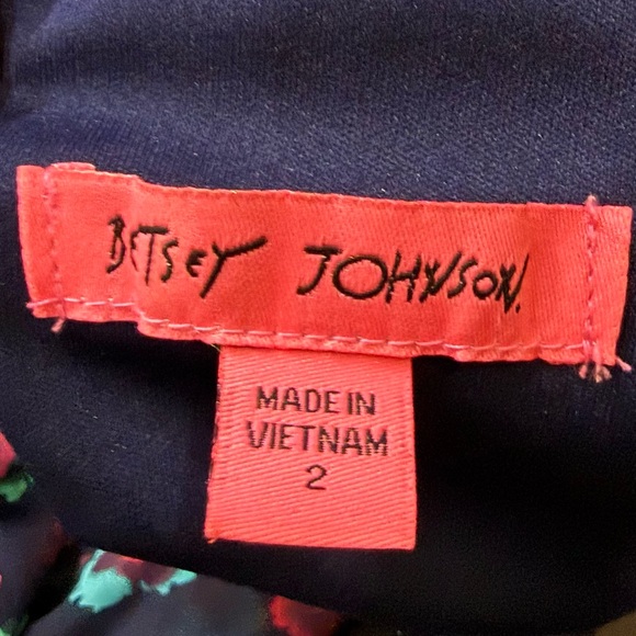 BETSEY JOHNSON Y2K Navy Multicolored Floral Slip Dress / 2 / Excellent condition - Picture 12 of 13